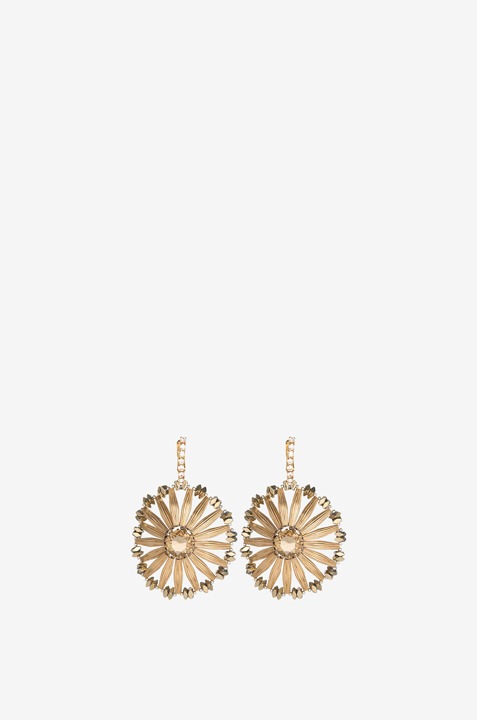 TATABORELLO Boucles d'oreilles dorées ornées de cristaux Girasole Femme DORE 1