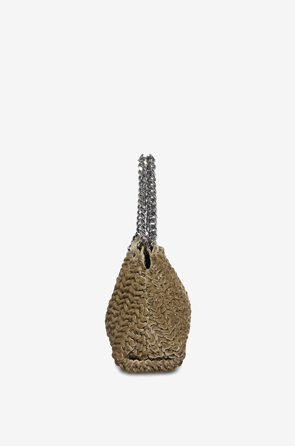 STELLA McCARTNEY Falabella Drawstring Mini embroidered velvet shoulder bag Women BEIGE 4