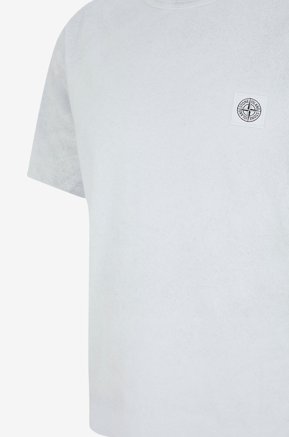 STONE ISLAND T-shirt à col rond côtelé en coton Homme BLEU CLAIR 3