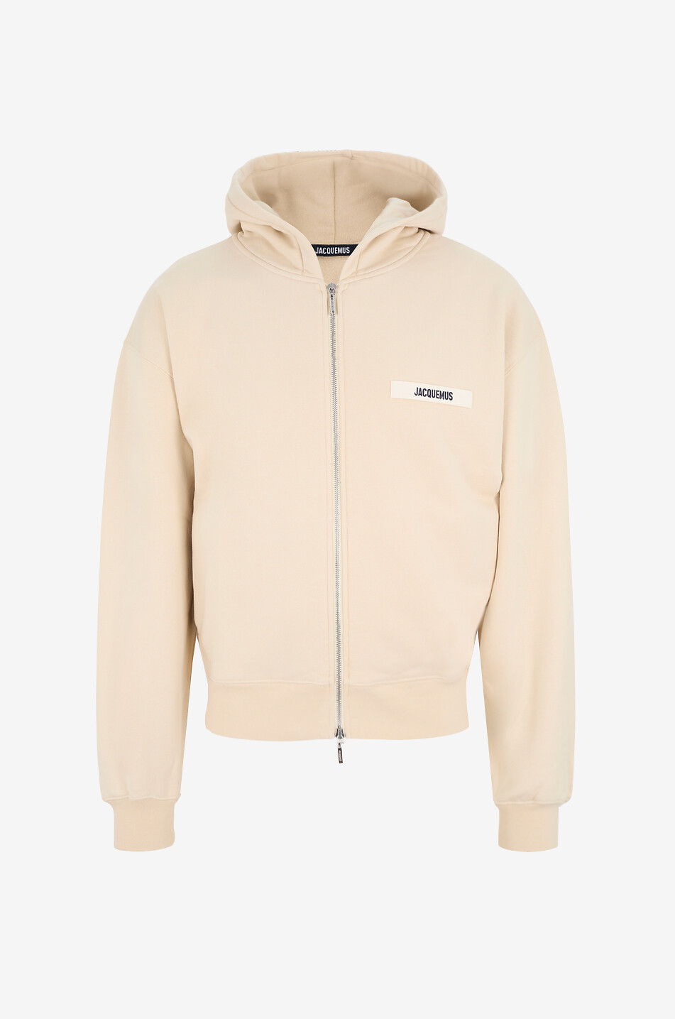 JACQUEMUS Sweat-shirt à capuche zippé Le Hoodie Zip Gros Grain Homme BEIGE 1