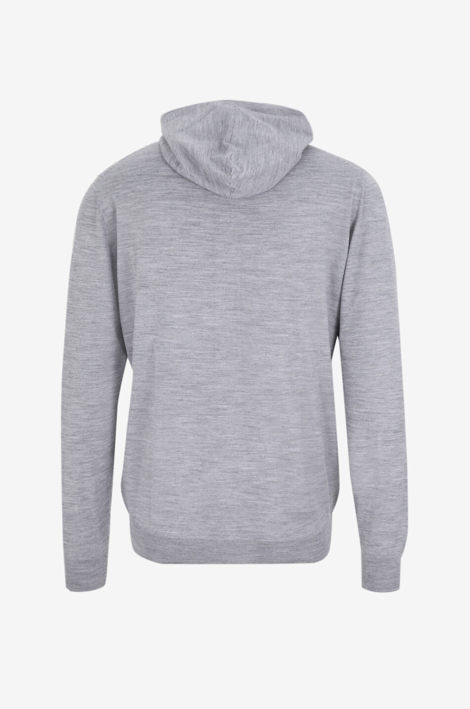 FEDELI Cardigan zippé à capuche chiné en laine vierge Jacob Homme GRIS CLAIR 2