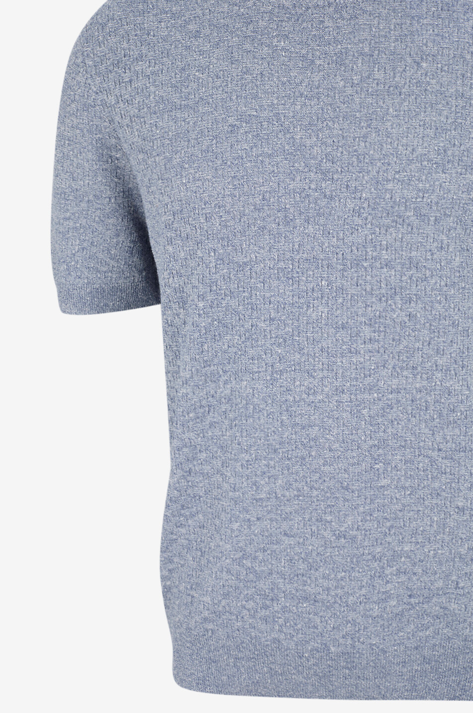 GRAN SASSO Pull à manches courtes en maille effet tissée de lin et coton Homme BLEU MOYEN 3