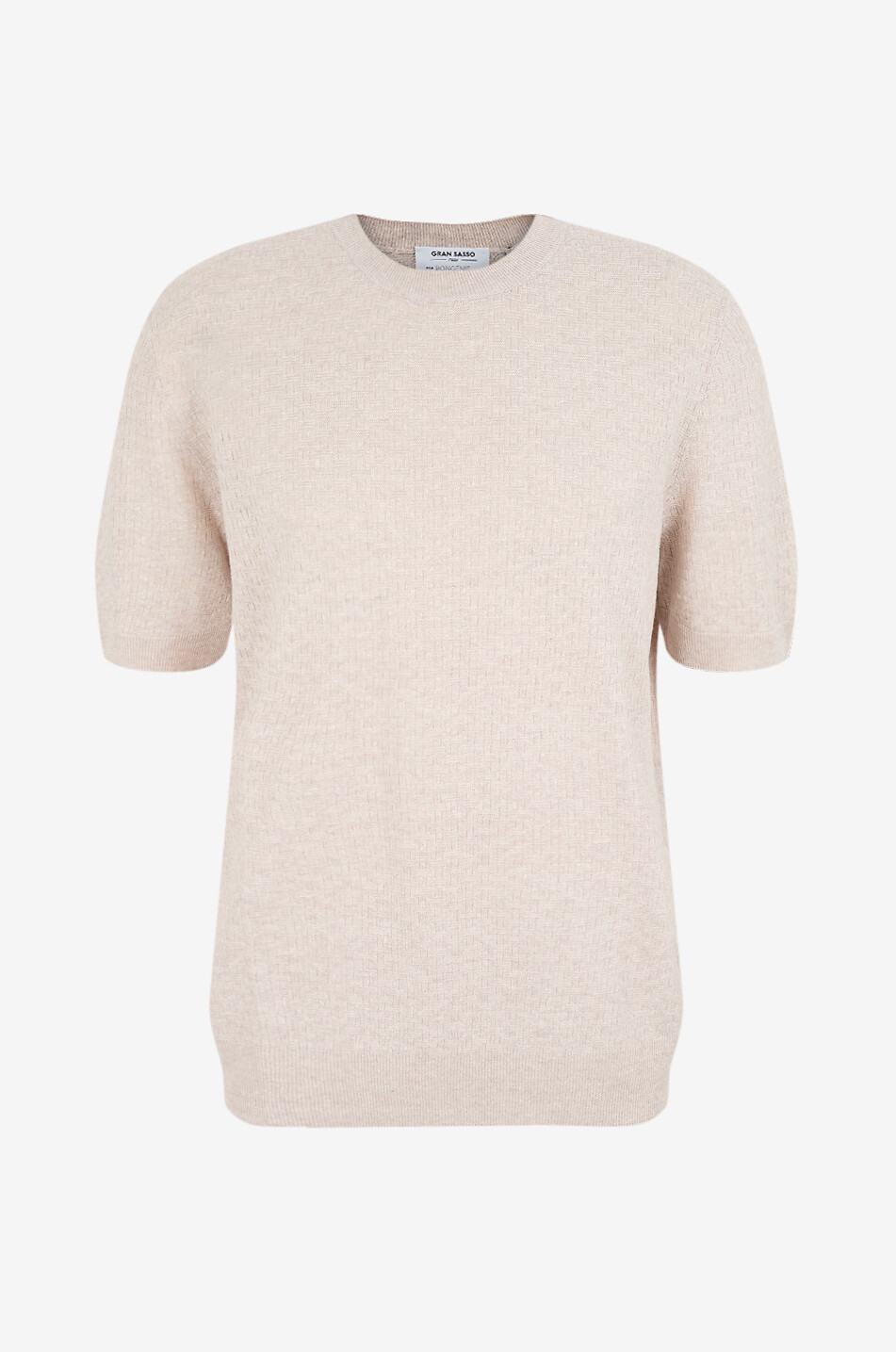 Marled linen and cotton knit top