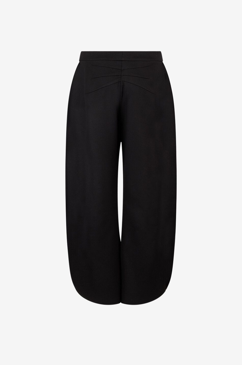 ALAÏA Petal curved wide-leg trousers in virgin wool Women BLACK 2