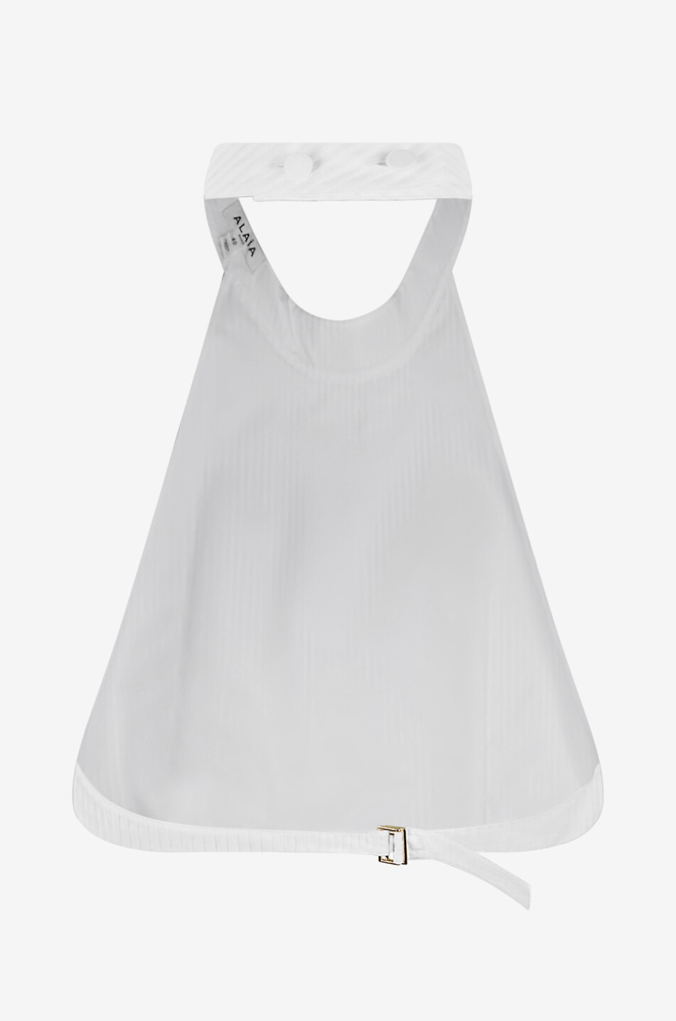 ALAÏA Tuxedo Bib cotton officer collar backless bib top Women WHITE 2