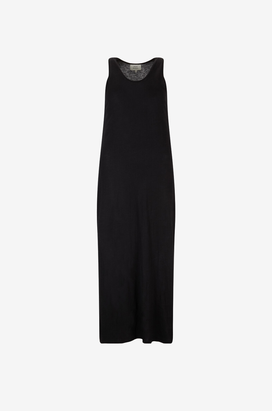 LOULOU DE SAISON Robe droite à col rond en laine mélangée Myron Femme NOIR 1