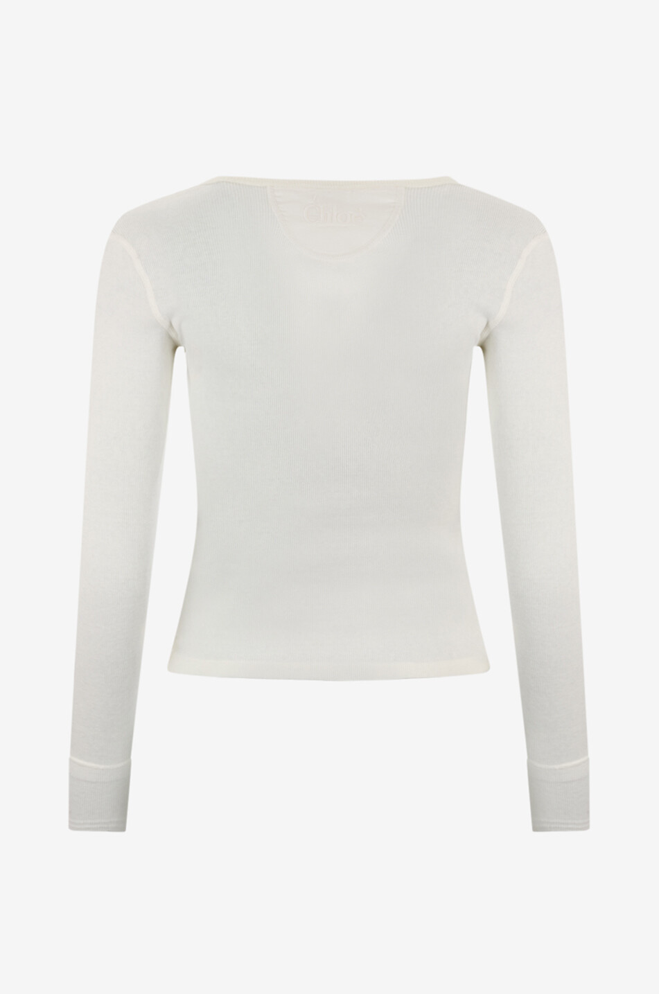 CHLOE Figurbetontes Henley-Top aus Baumwolljersey mit tiefem Ausschnitt Damen WEISS 2