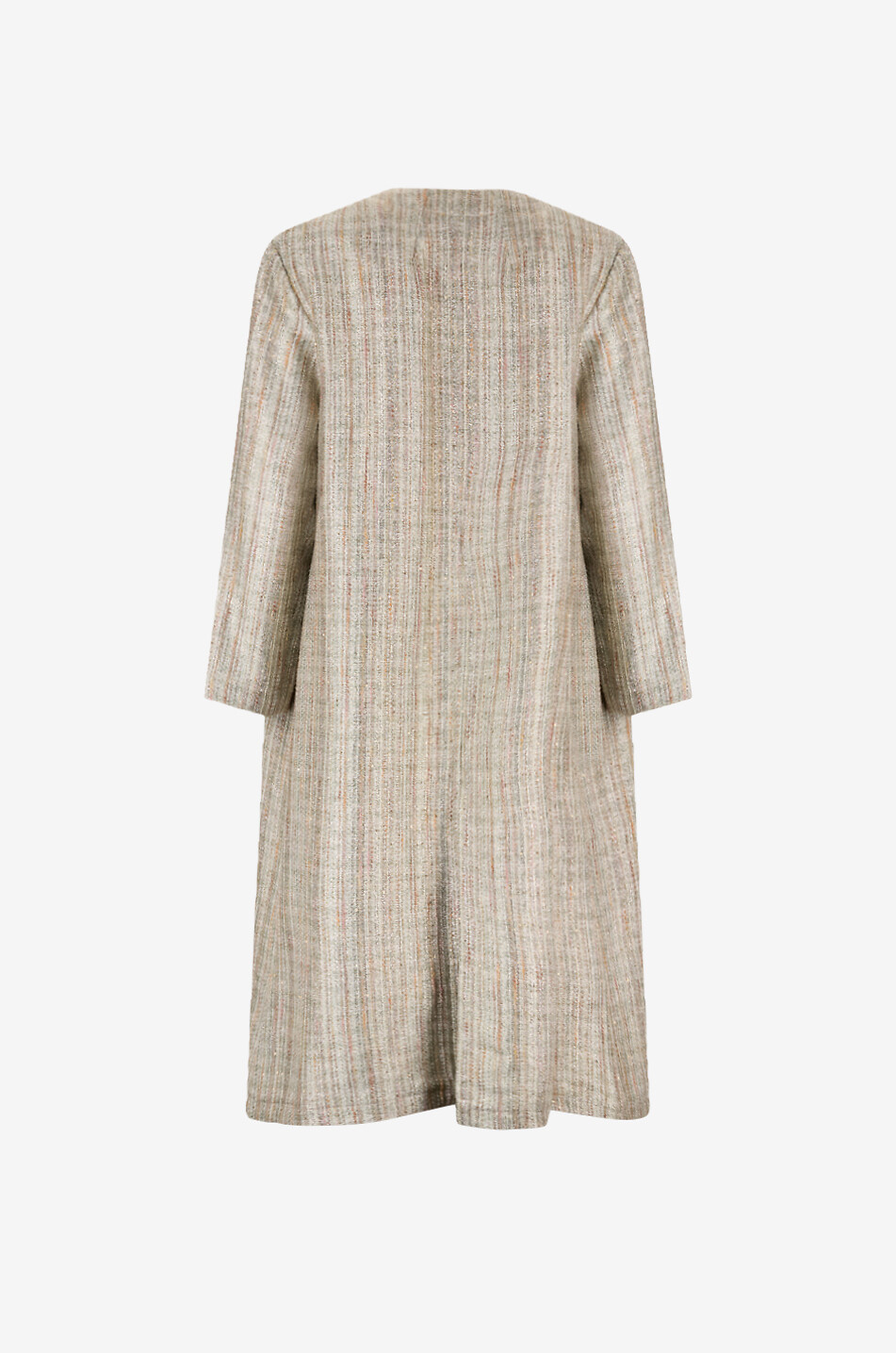 FORTE FORTE Striped tweed kimono jacket with lurex embellishment Women MULTI COLOURED 2