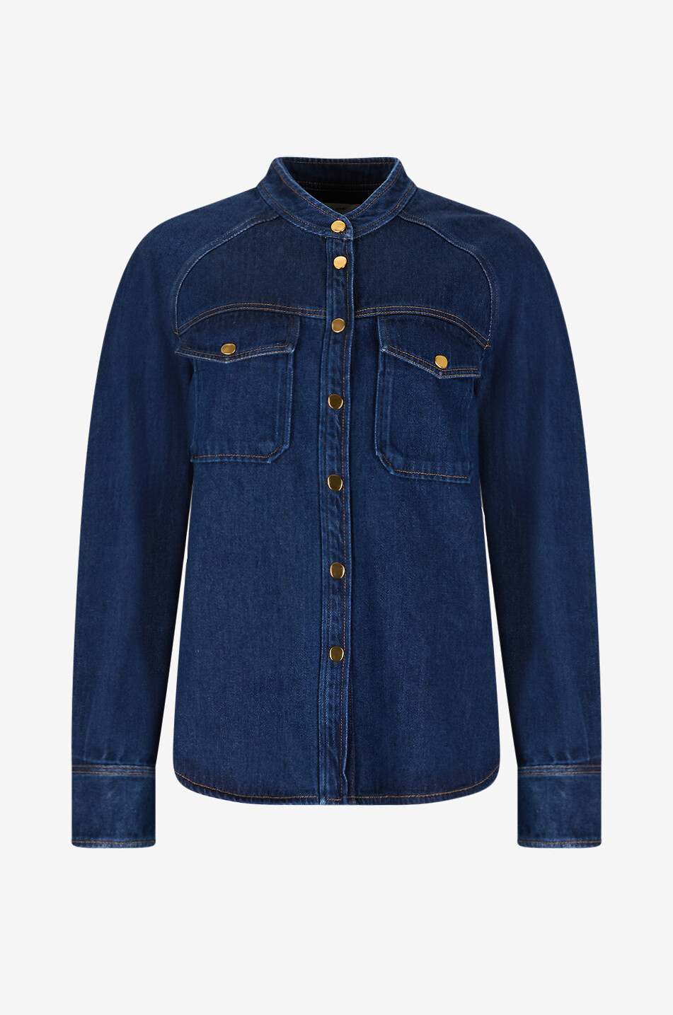 Cavalry Denim long-sleeved Mandarin collar shirt