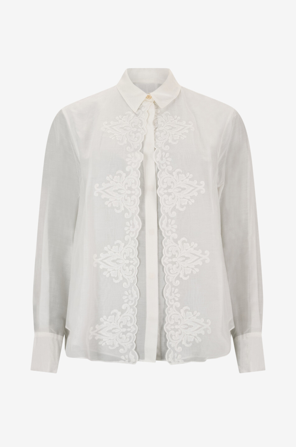 Chemise en voile de coton et soie brodée