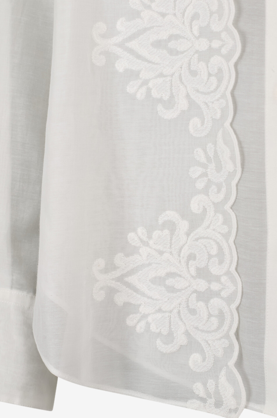 FORTE FORTE Chemise en voile de coton et soie brodée Femme BLANC 3
