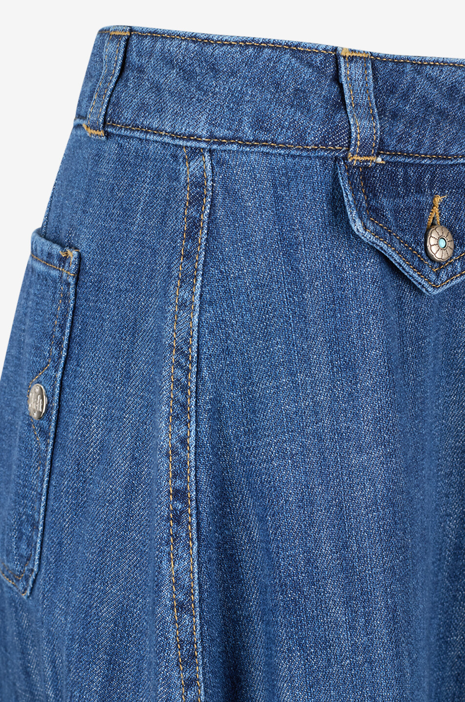 SHAFT Filly cotton denim long skirt Women BLUE 7