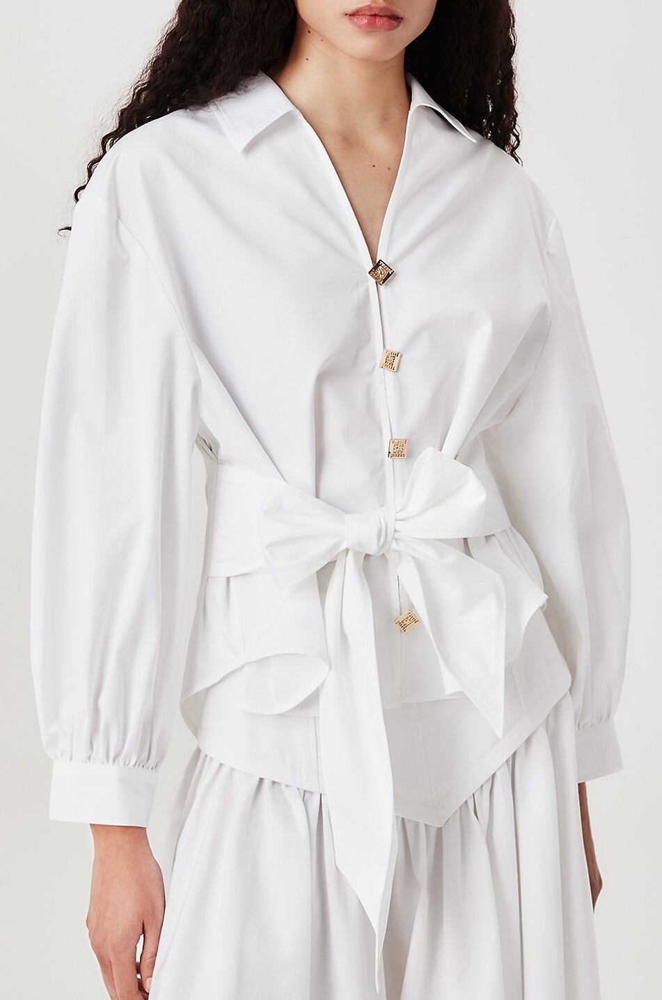 TRESSE PARIS Tailliertes Hemd mit V-Ausschnitt aus Baumwolle Caliena Damen WEISS 4