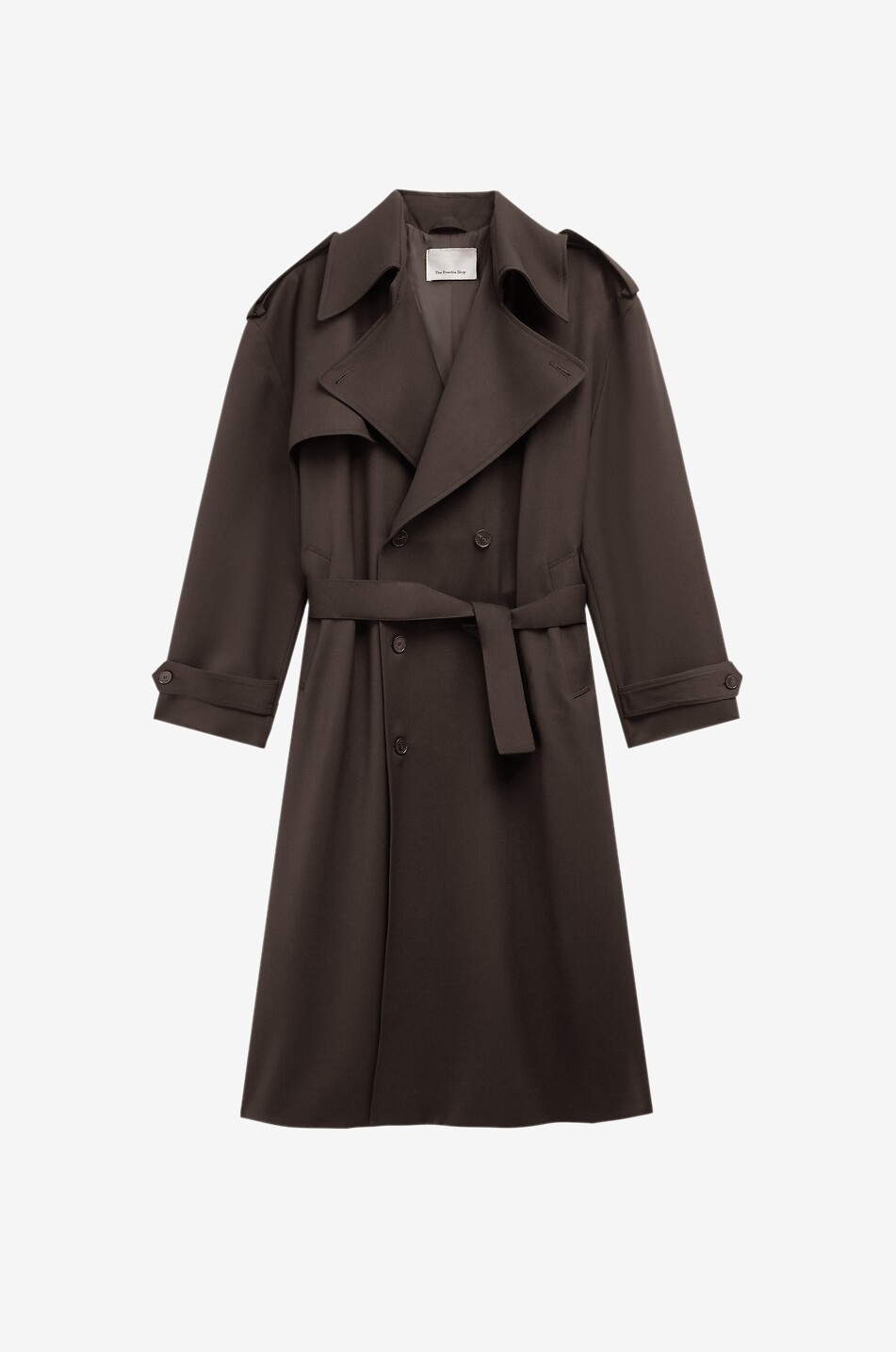 Dursley oversized long virgin wool blend trench coat
