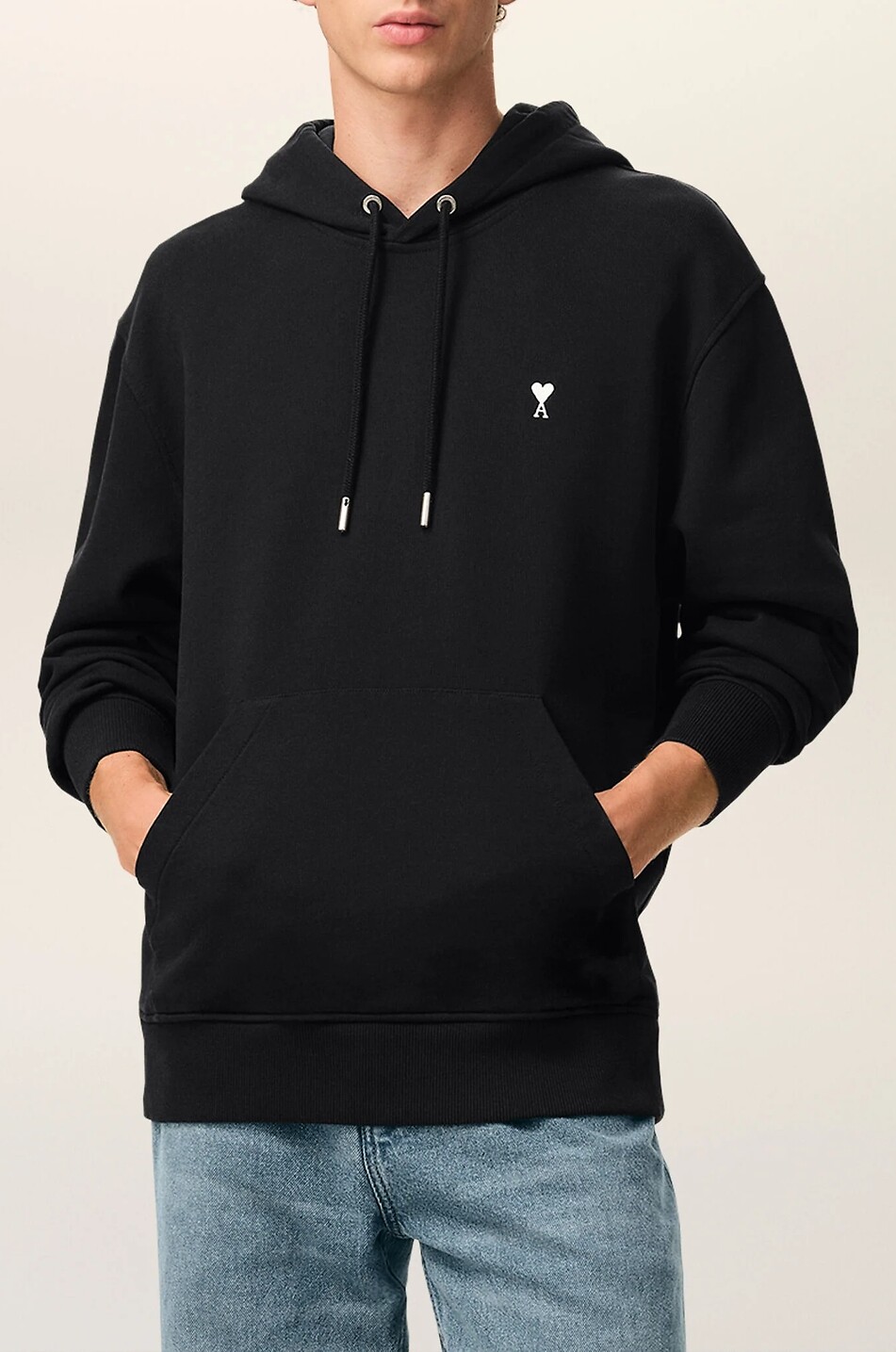 AMI Sweatshirt à capuche en coton Ami de Coeur Homme NOIR 2