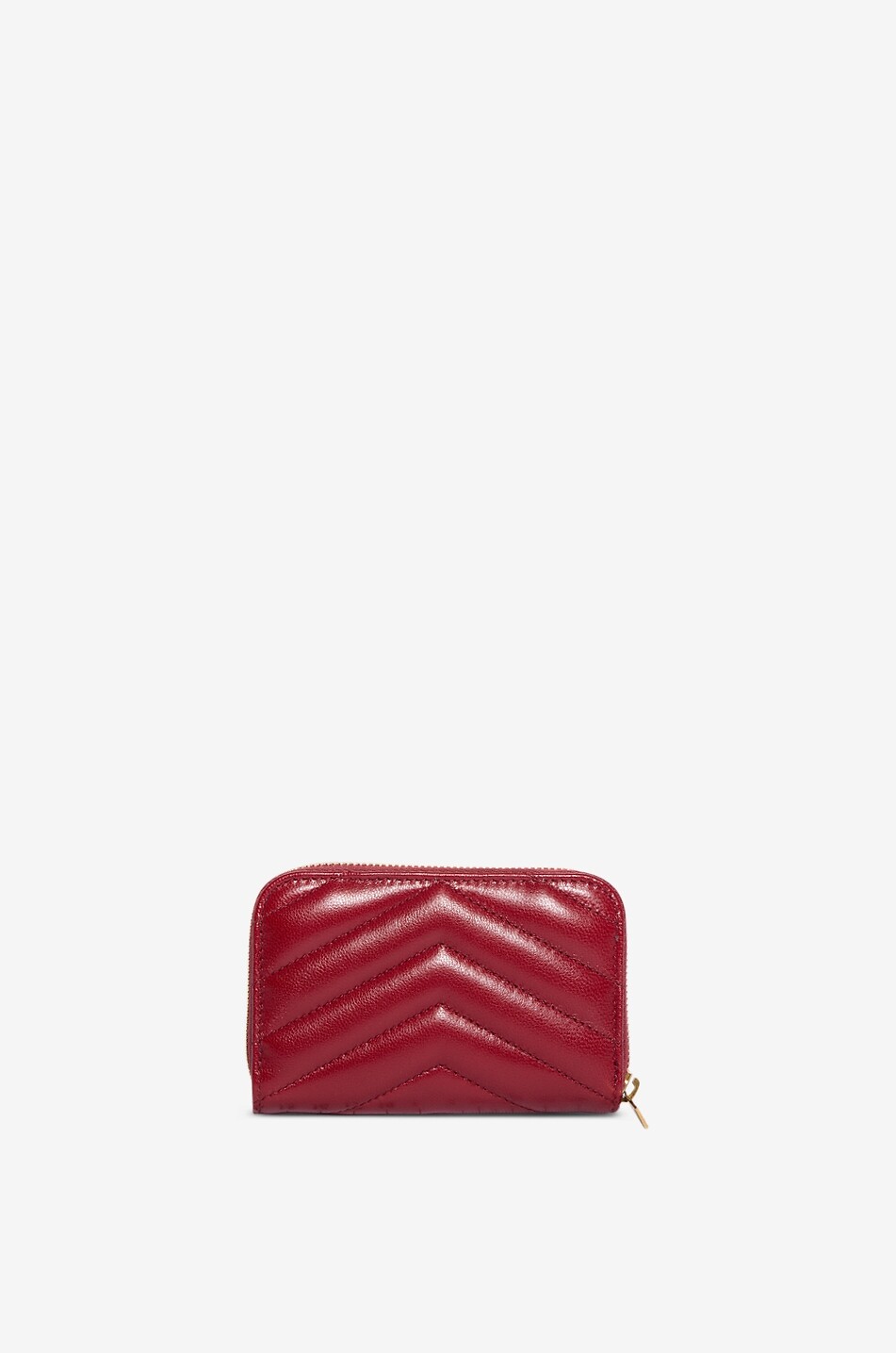 SAINT LAURENT PARIS Kompakte Brieftasche aus gestepptem Leder Cassandre Damen ROT 3