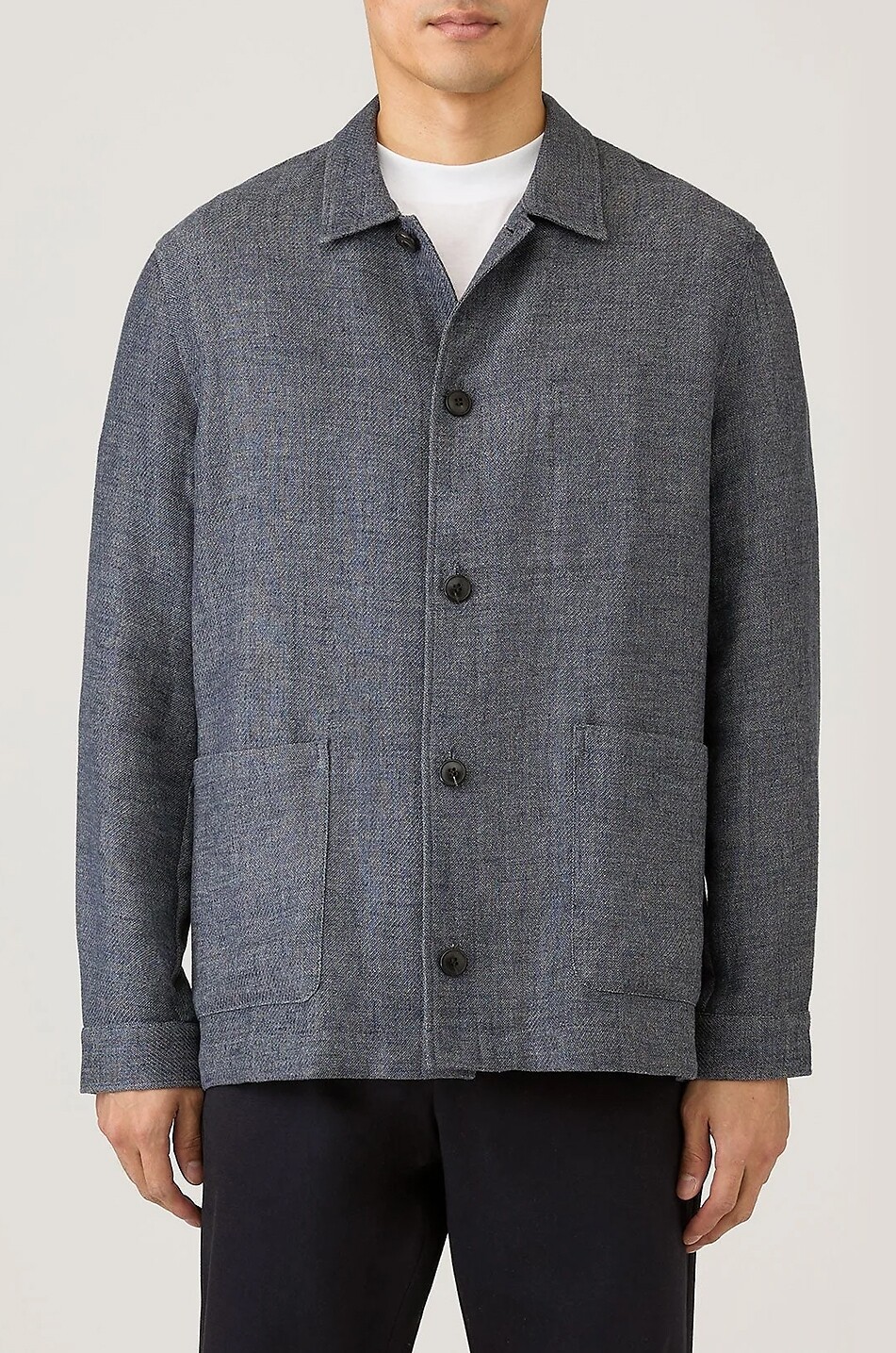 SUNSPEL Short linen and cotton lightweight jacket Men BLUE 2