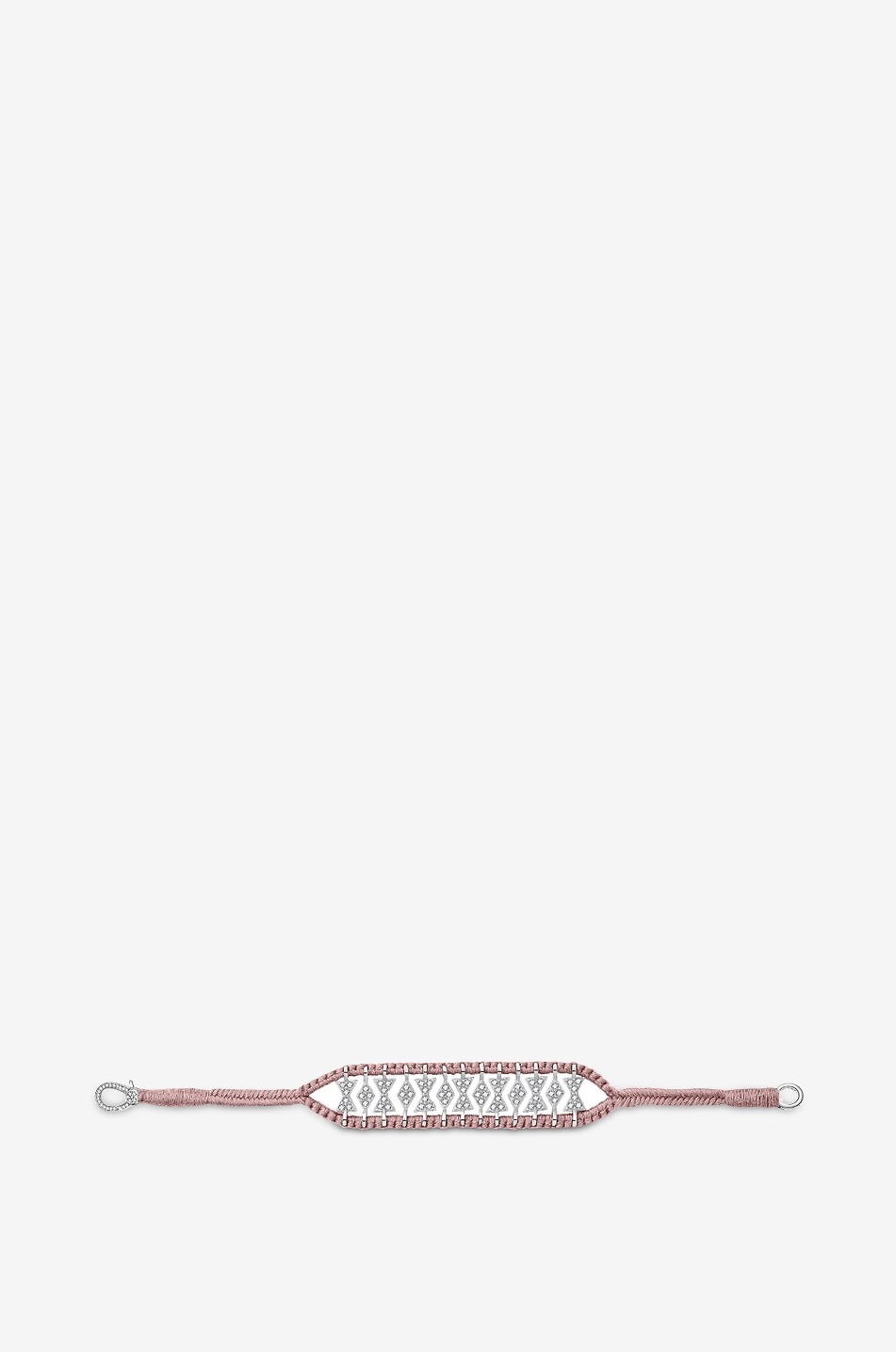 VAN DEN ABEELE PARIS Armband aus Baumwolle und Silber mit Moissanit Buzios Nude Damen BEIGE 2