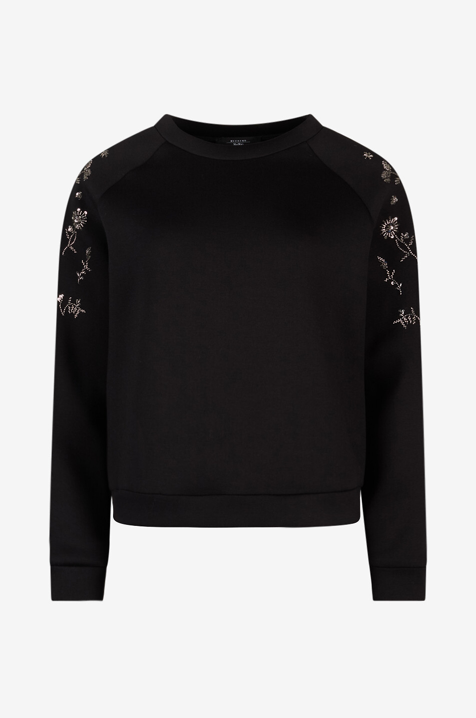 Sweat-shirt à col rond brodé de perles Tema