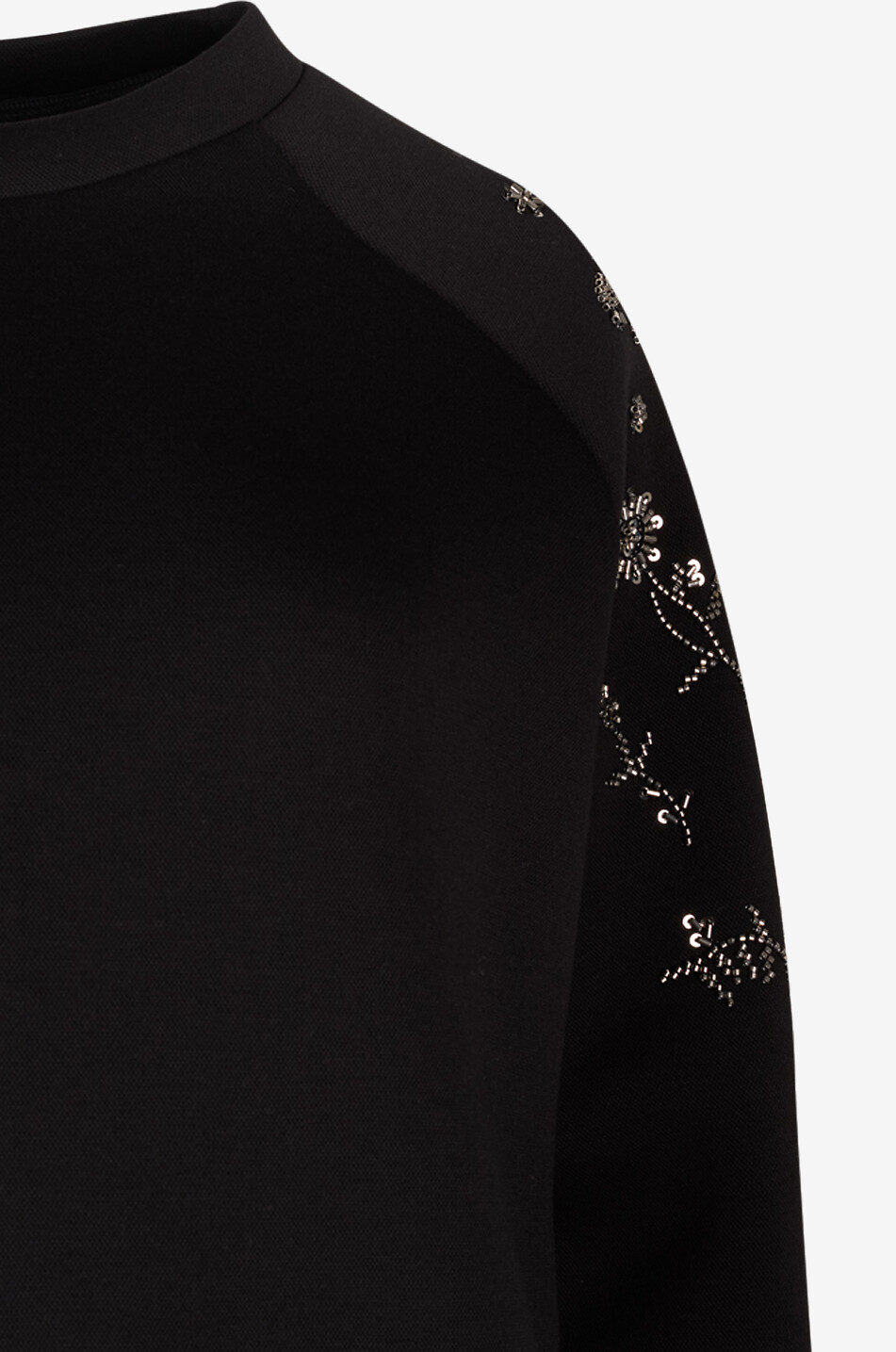 WEEKEND MAX MARA Sweat-shirt à col rond brodé de perles Tema Femme NOIR 3