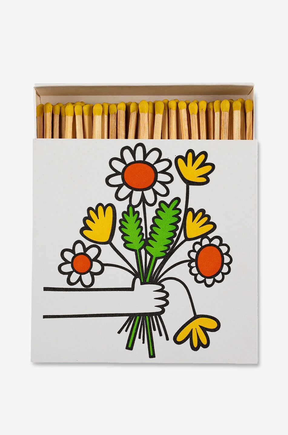 Floral bouquet wooden matchbox