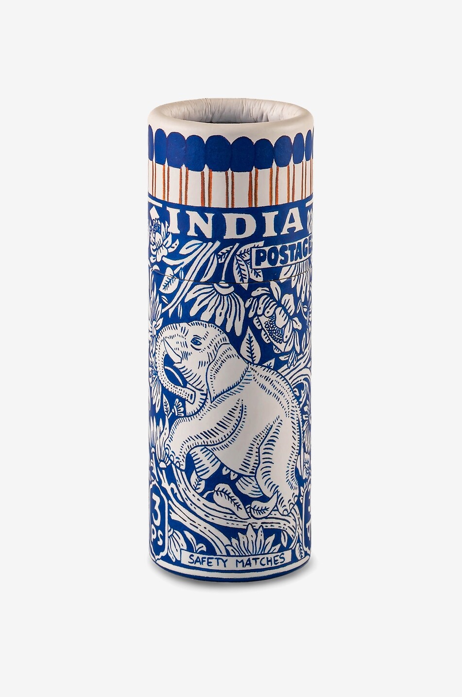 ARCHIVIST Elephant Stamp cylindrical box of 45 matches Home BLUE 1