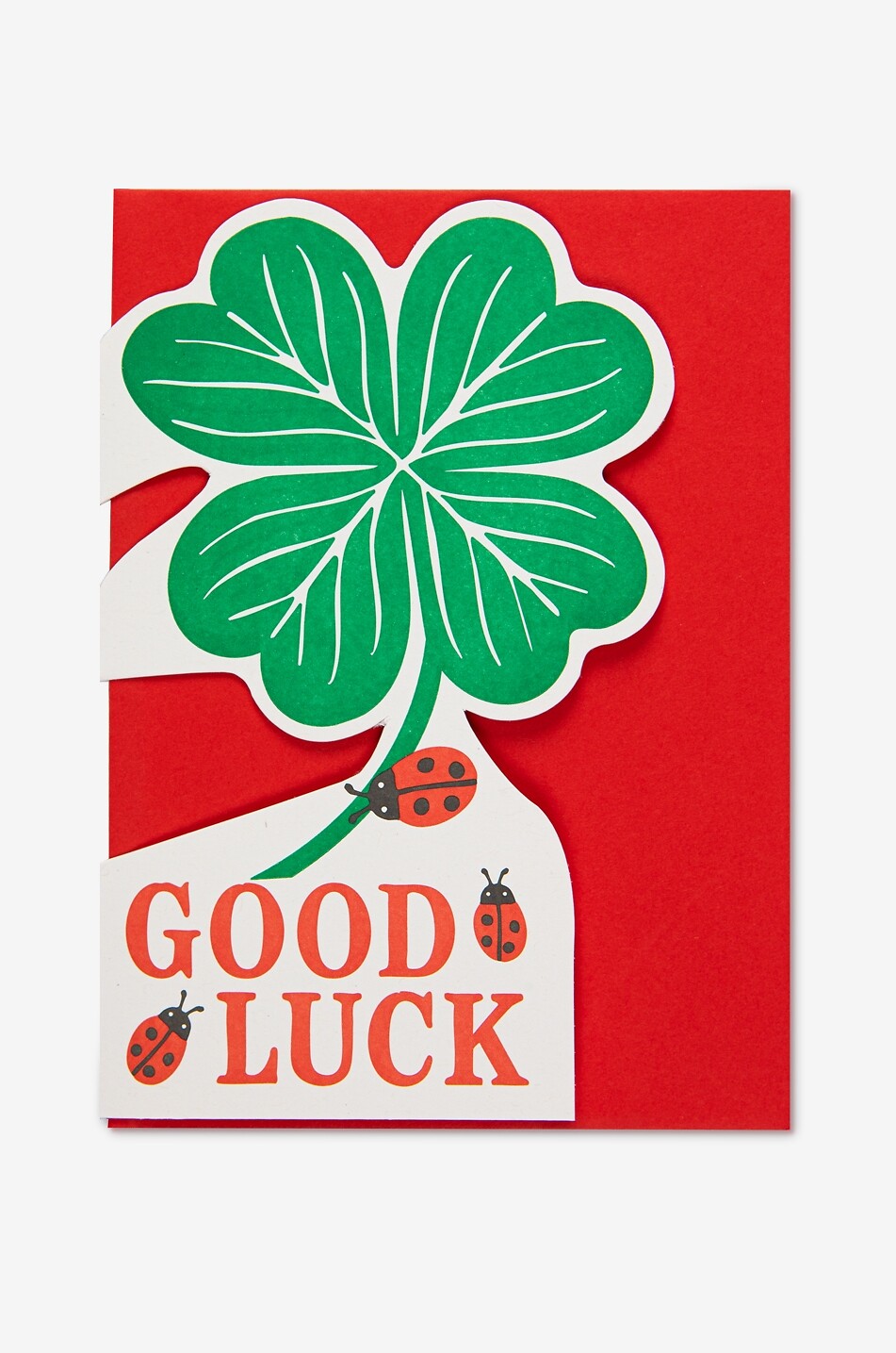 Good Luck Clover greeting card with envelope