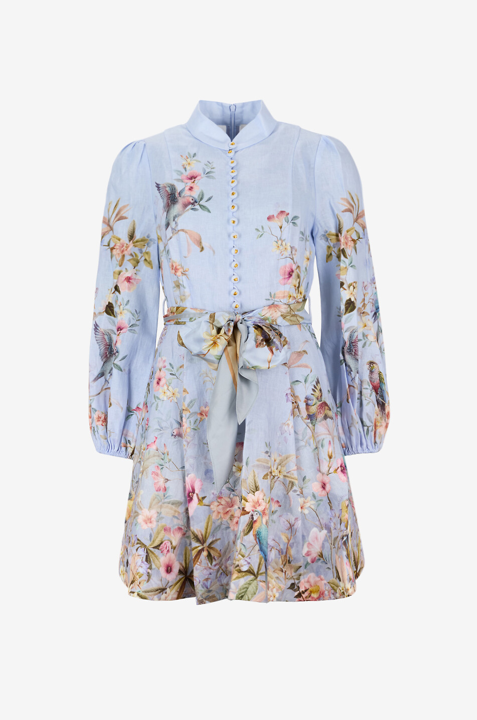 Rebellion Button floral linen mini dress