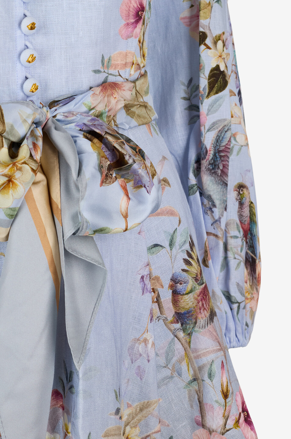 ZIMMERMANN Rebellion Button floral linen mini dress Women LIGHT BLUE 3