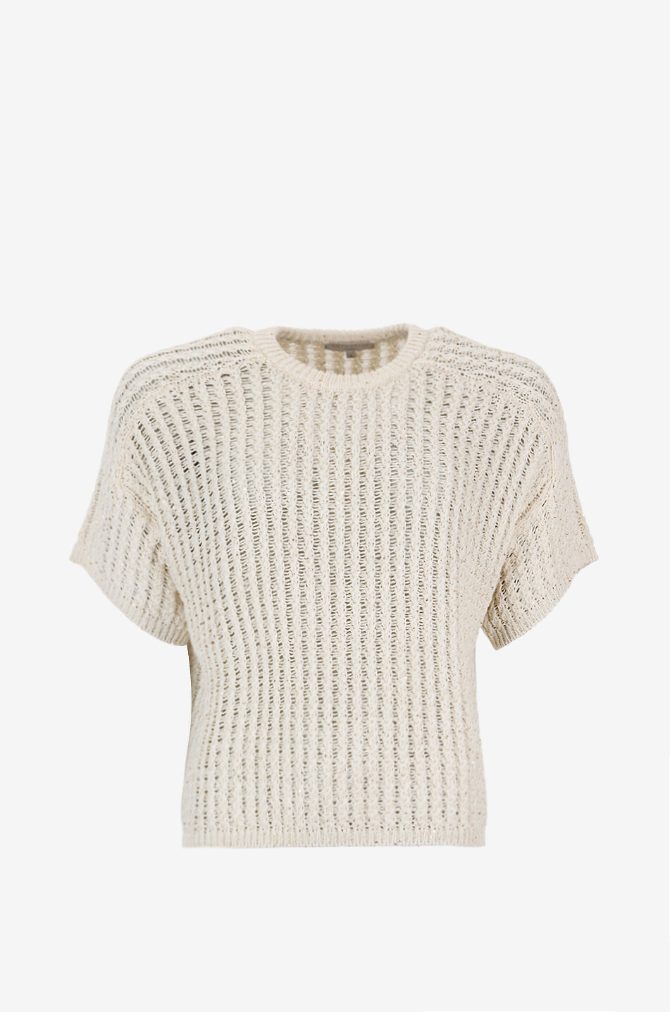 ANTONELLI FIRENZE Kurzarm-Lochstrickpullover mit Pailletten Glici Damen CREMEFARBEN 1