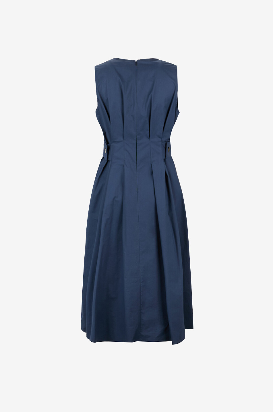 ANTONELLI FIRENZE Lex canvas flared godet midi dress Women DARK BLUE 2