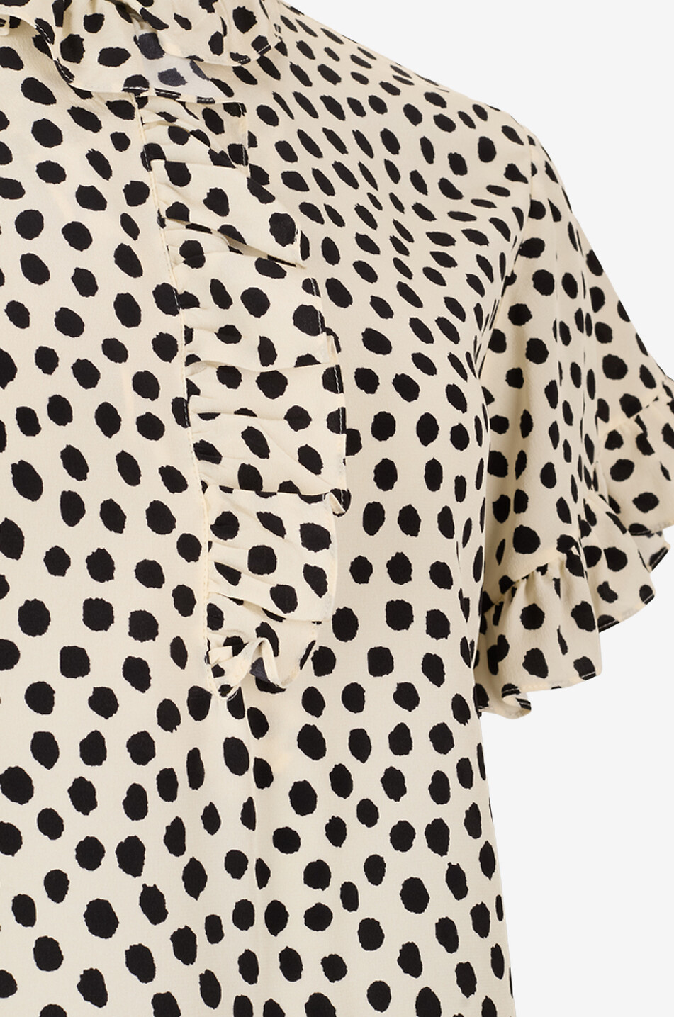 CHLOE Polka dot silk short-sleeved blouse Women BEIGE 3
