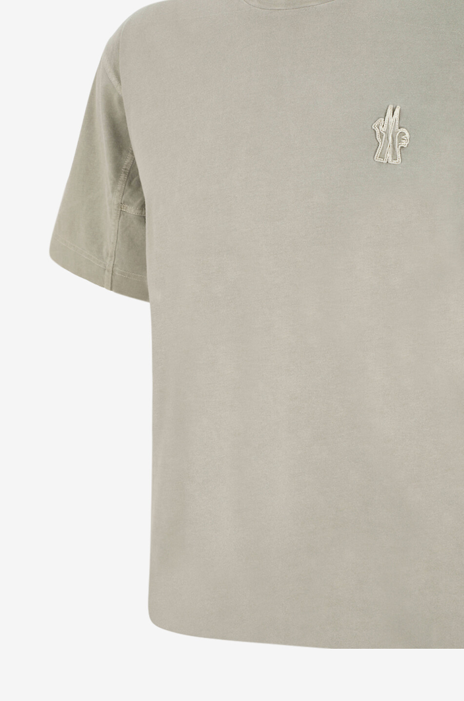 MONCLER GRENOBLE Kurzarm-T-Shirt in ausgewaschener Optik mit Logopatch Herren GRÜN 3