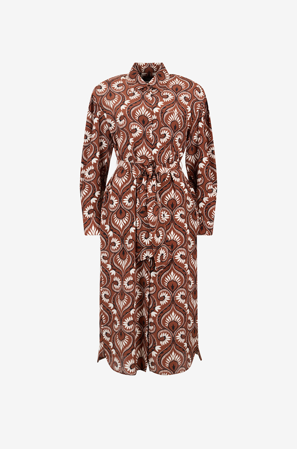 WEEKEND MAX MARA Dolmen printed silk crêpe midi shirt dress Women BROWN 1