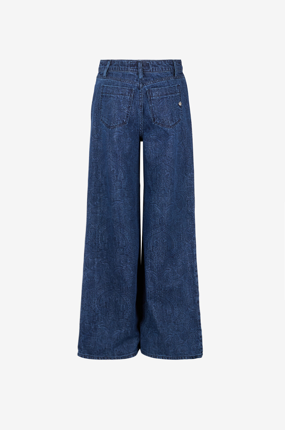 SHAFT Wide-leg printed denim trousers Japan Women DARK BLUE 2