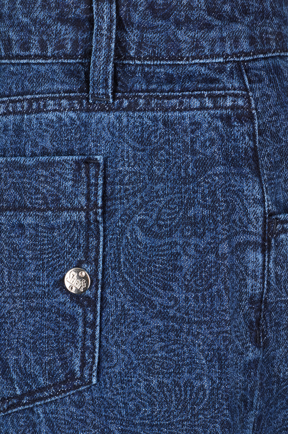 SHAFT Wide-leg printed denim trousers Japan Women DARK BLUE 7