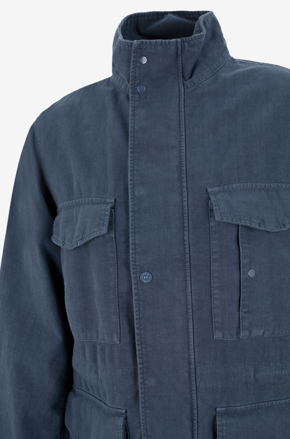 STONE ISLAND Ghost linen blend stand collar lightweight jacket Men BLUE 3