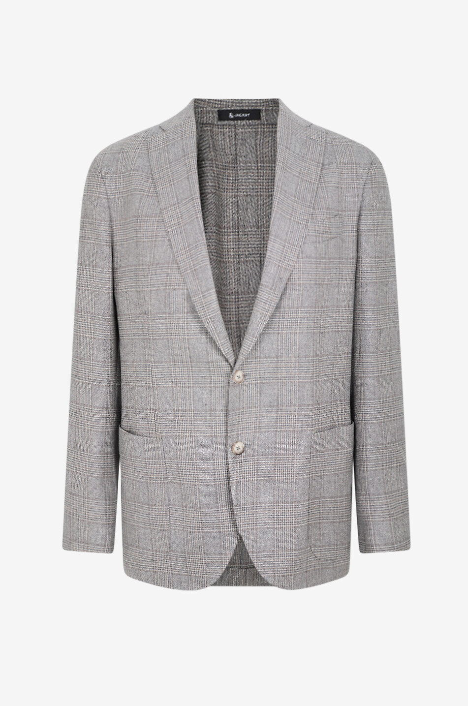 BONGENIE Einreihiger karierter Blazer aus Seide und Wolle B Jacket Herren BRAUN 1