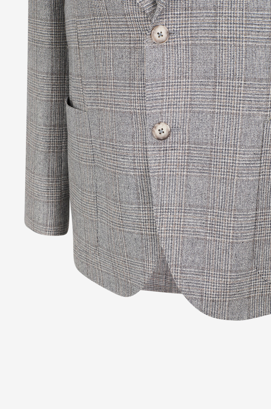 BONGENIE Einreihiger karierter Blazer aus Seide und Wolle B Jacket Herren BRAUN 3