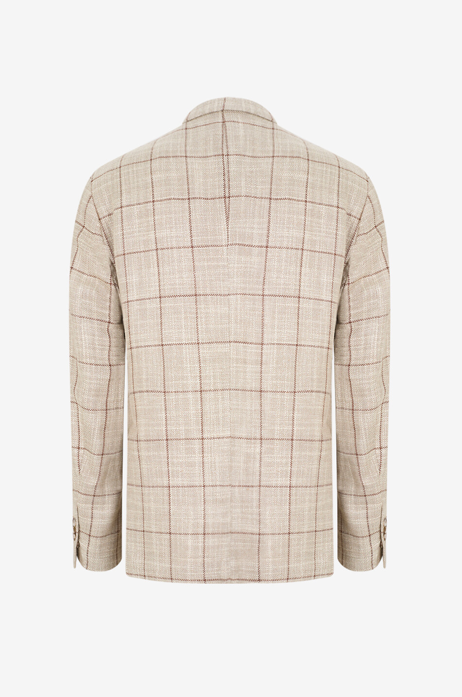BONGENIE Einreihiger Blazer mit Karomuster aus Schurwolle und Seide B Jacket Herren BRAUN 2