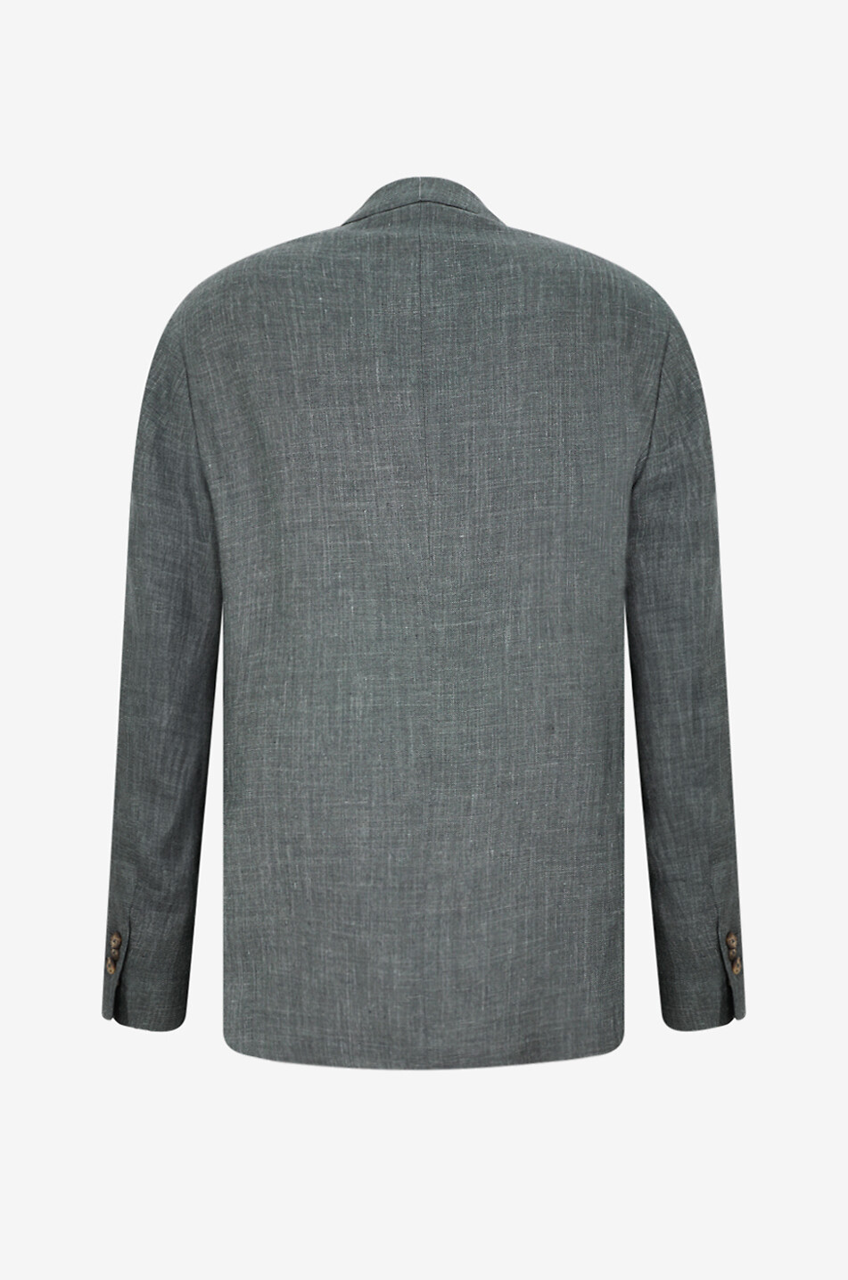 BONGÉNIE Blazer à revers en lin et laine Homme VERT MOYEN 2