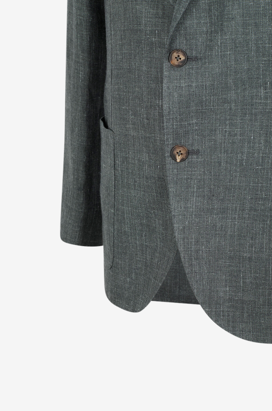 BONGÉNIE Blazer à revers en lin et laine Homme VERT MOYEN 4