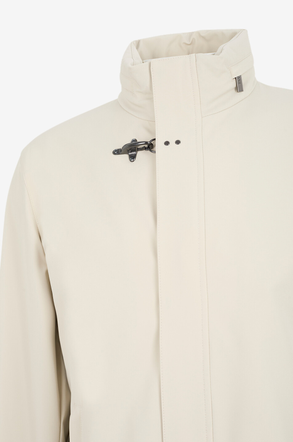 FAY Hooded short jacket with stand collar Men Light beige 3