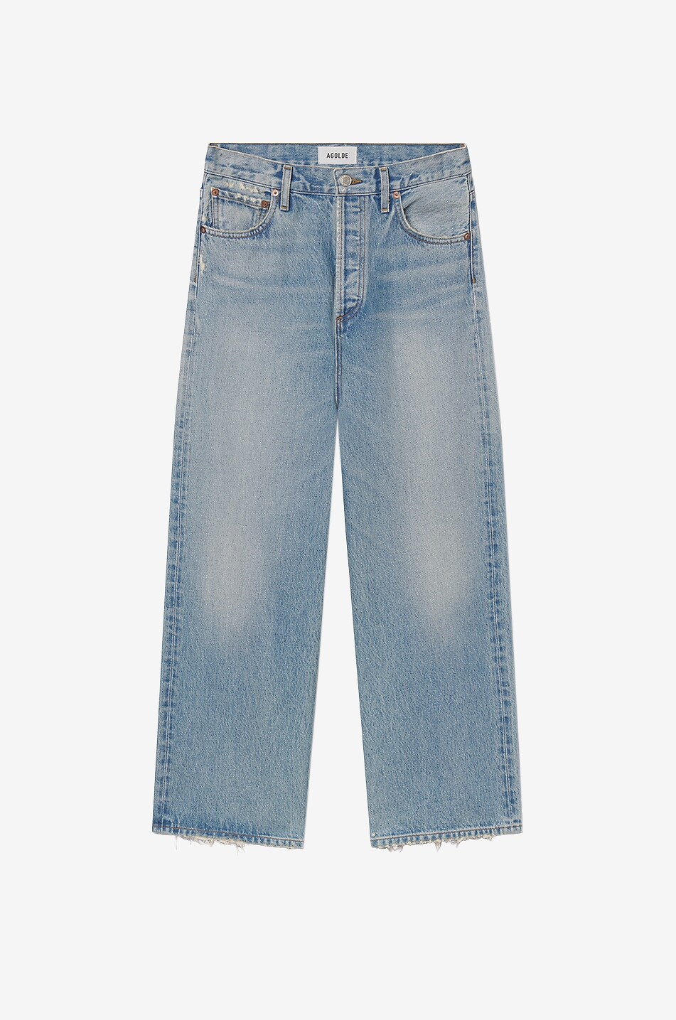 Jean droit en denim de coton Ren