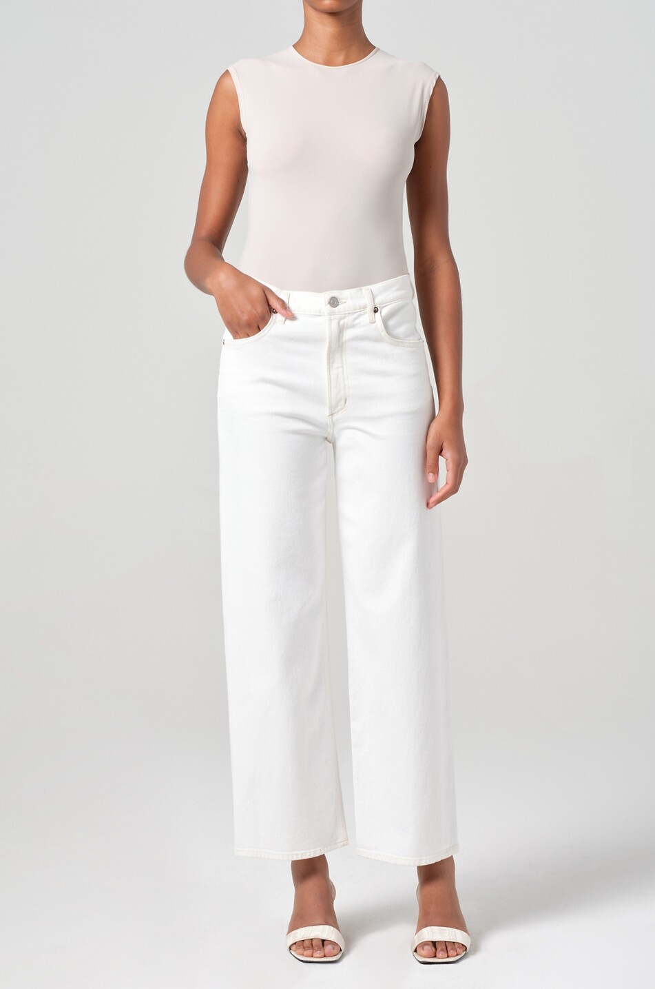 AGOLDE Jean droit en coton Ren Femme BLANC 2