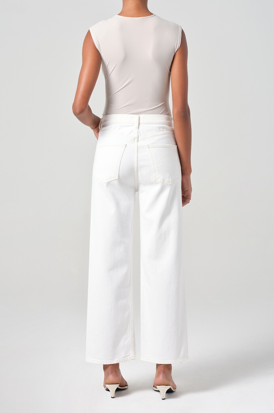 AGOLDE Jean droit en coton Ren Femme BLANC 3