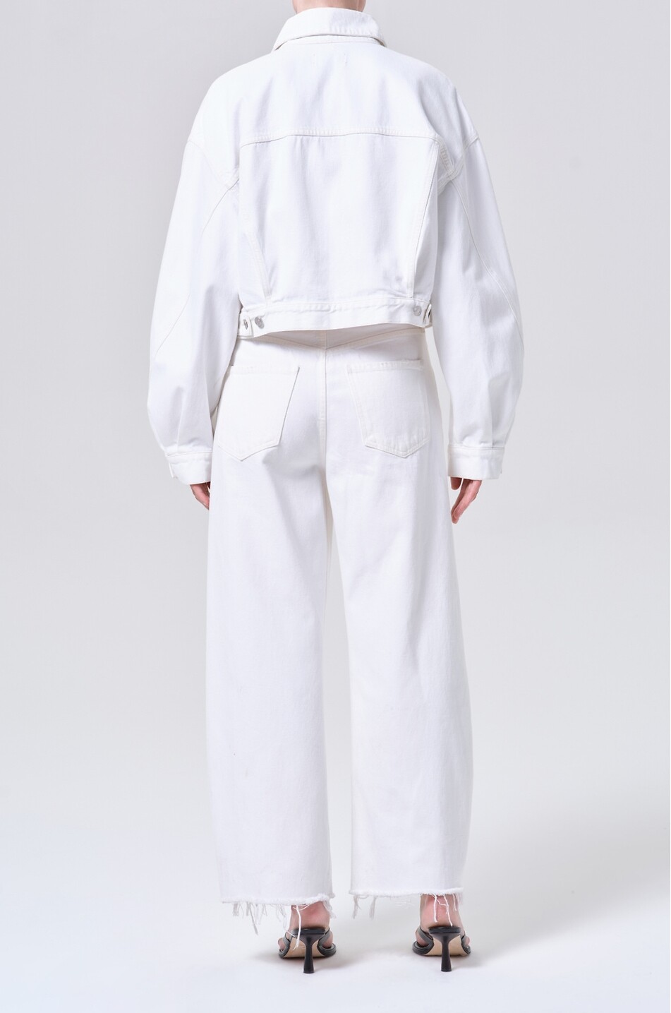 AGOLDE Jean large à taille basse en coton Low Curve Fray Femme BLANC 3