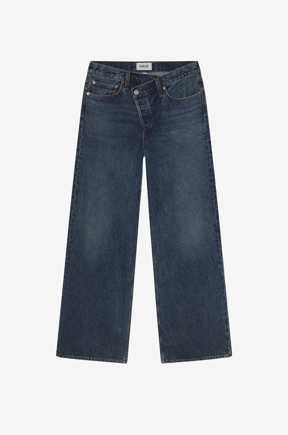 AGOLDE Jean large à coupe incurvée en denim Arc Criss Cross Femme BLEU FONCE 1