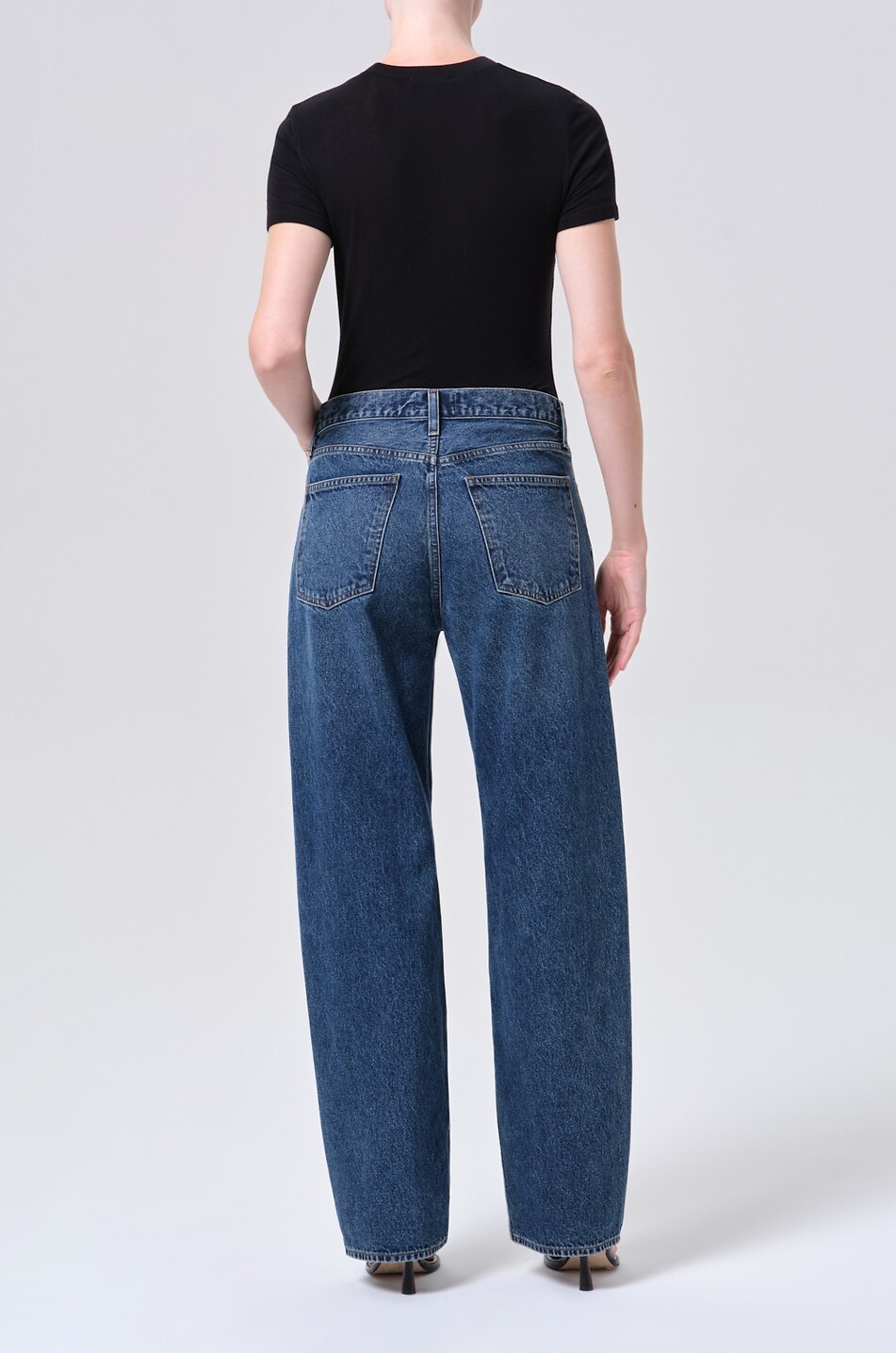 AGOLDE Jean large à coupe incurvée en denim Arc Criss Cross Femme BLEU FONCE 3