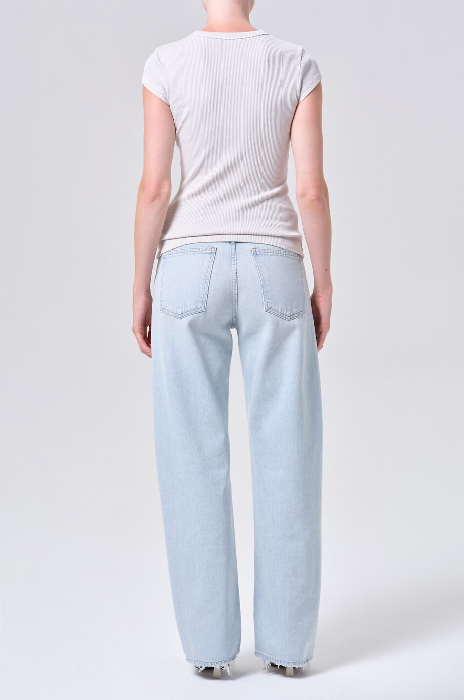 AGOLDE Arc 32 denim curved wide-leg jeans Women LIGHT BLUE 3